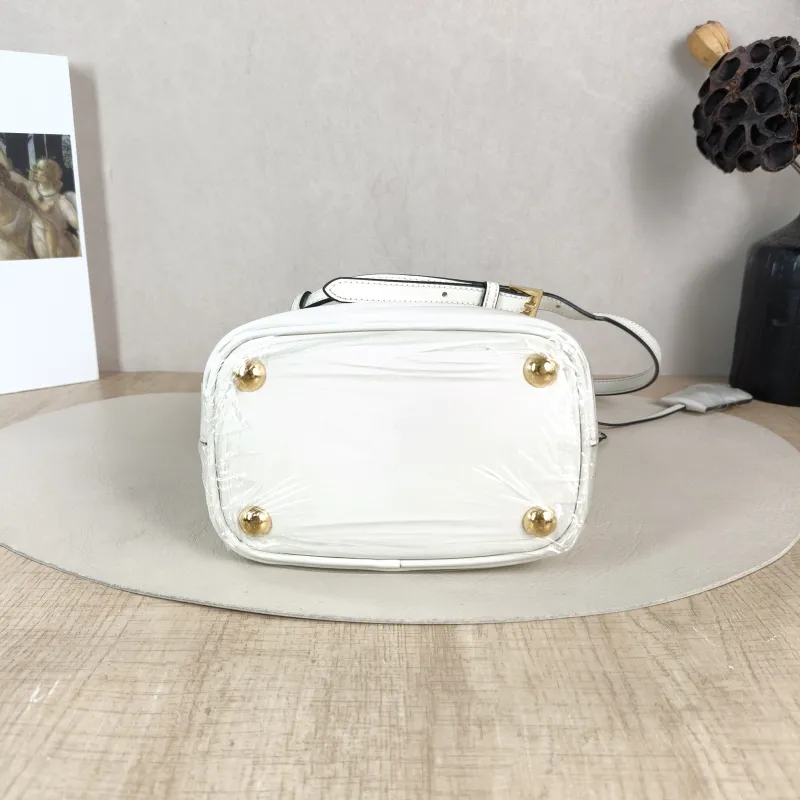 PRADA Shoulder Bag Panier White Calfskin Mini 16 × 10 × 17 cm — cover view 3 of 5