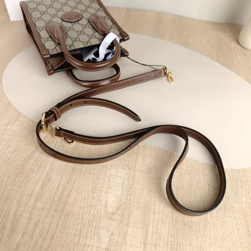 GUCCI Crossbody Bag GG Retro Collection Tote Bag Brown PVC Mini 16 × 7 × 20 cm — detail view 4 of 10