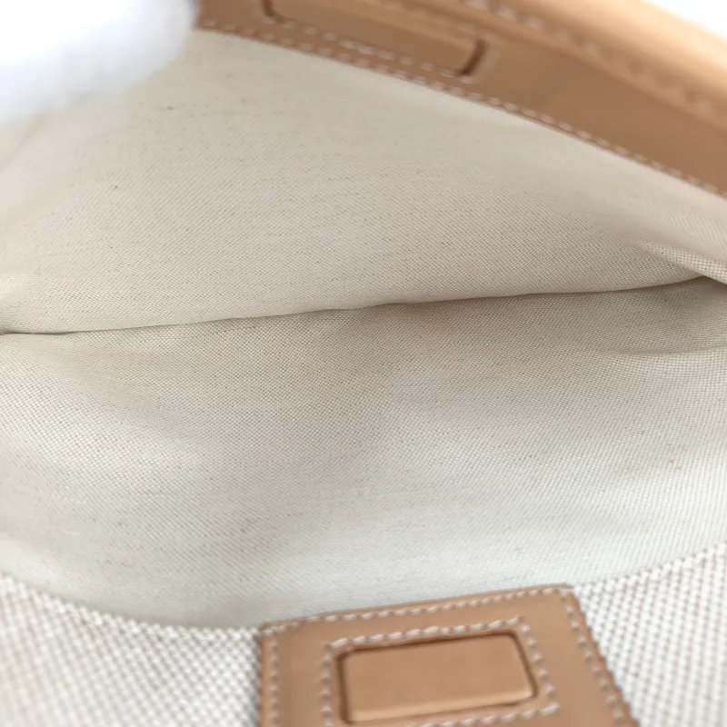 SAINT LAURENT Crossbody Bag Niki D Beige Brown Canvas Medium 28 × 8.5 × 20 cm — detail view 14 of 15