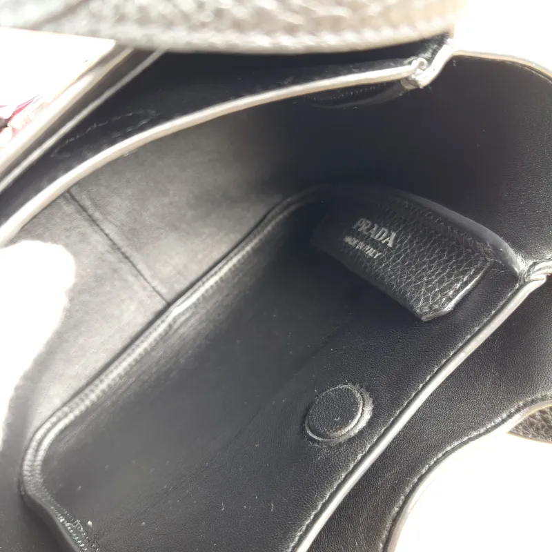 PRADA Shoulder Bag Black Calfskin Mini 18 × 9 × 16 cm — detail view 8 of 11