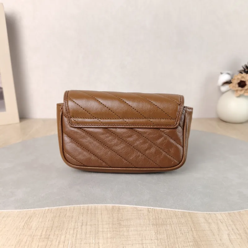 GUCCI Crossbody Bag GG Marmont Mini Marmont Mini Caramel Calfskin Mini 16.5 × 4.5 × 9.5 cm — cover view 4 of 5