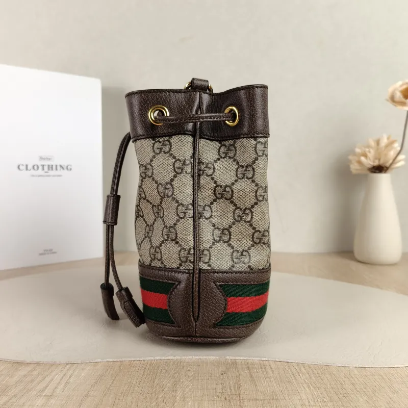 GUCCI Shoulder Bag Ophidia Bucket Bag Monogram PV Cmini15.5 × 9 × 19 cm — detail view 6 of 10