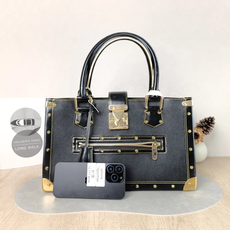 Louis Vuitton Top Handle Bag Suhali Vintage Black Lambskin One Size 36 × 12 × 22 cm — cover view 5 of 5