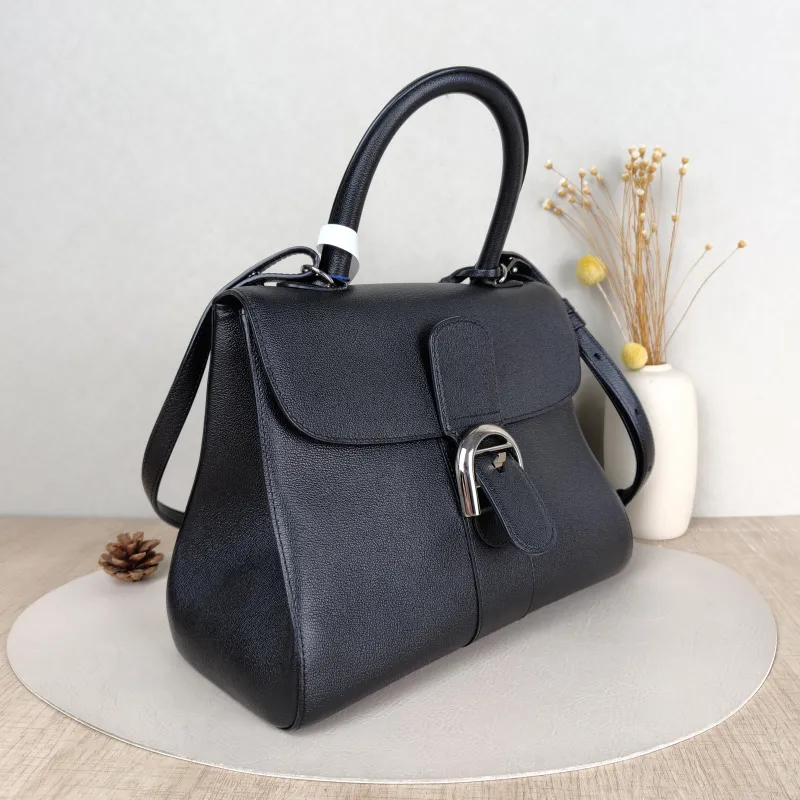 DELVAUX Top Handle Bag Brillant Black Calfskin Medium 29 × 15 × 22 cm — cover view 2 of 5