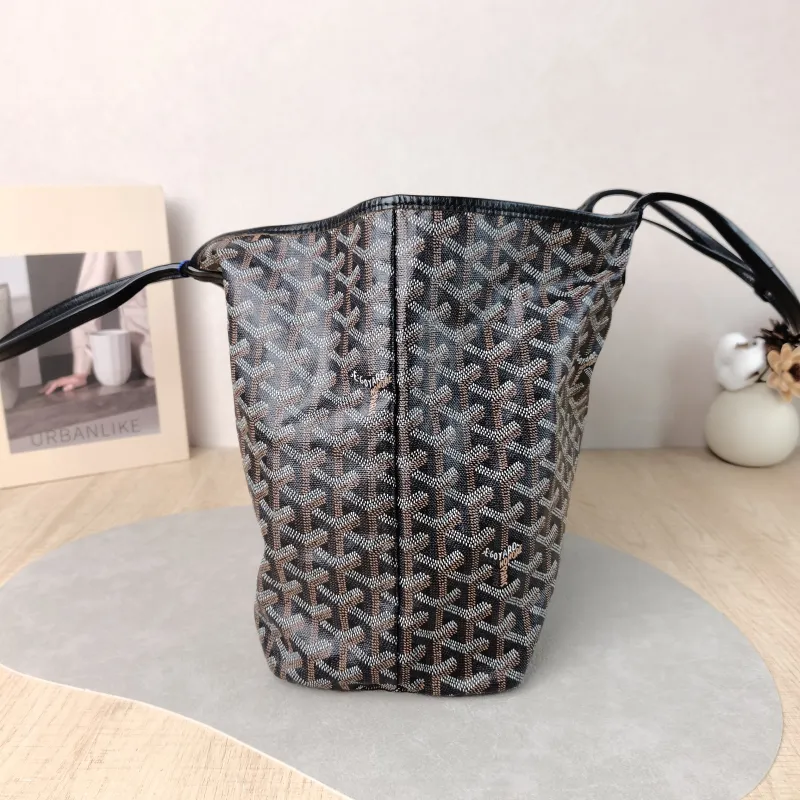 GOYARD Shoulder Bag SAINT LOUIS Shopping Tote Black ine Canvas Small 34 × 15 × 28 cm Conditioned — detail view 11 of 13