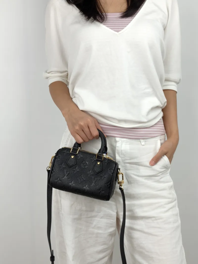 Louis Vuitton Crossbody Bag Speedy Nano Black Empreinte Embossed Calfskin nano 16 × 7.5 × 10 cm — on-model view 2 of 3