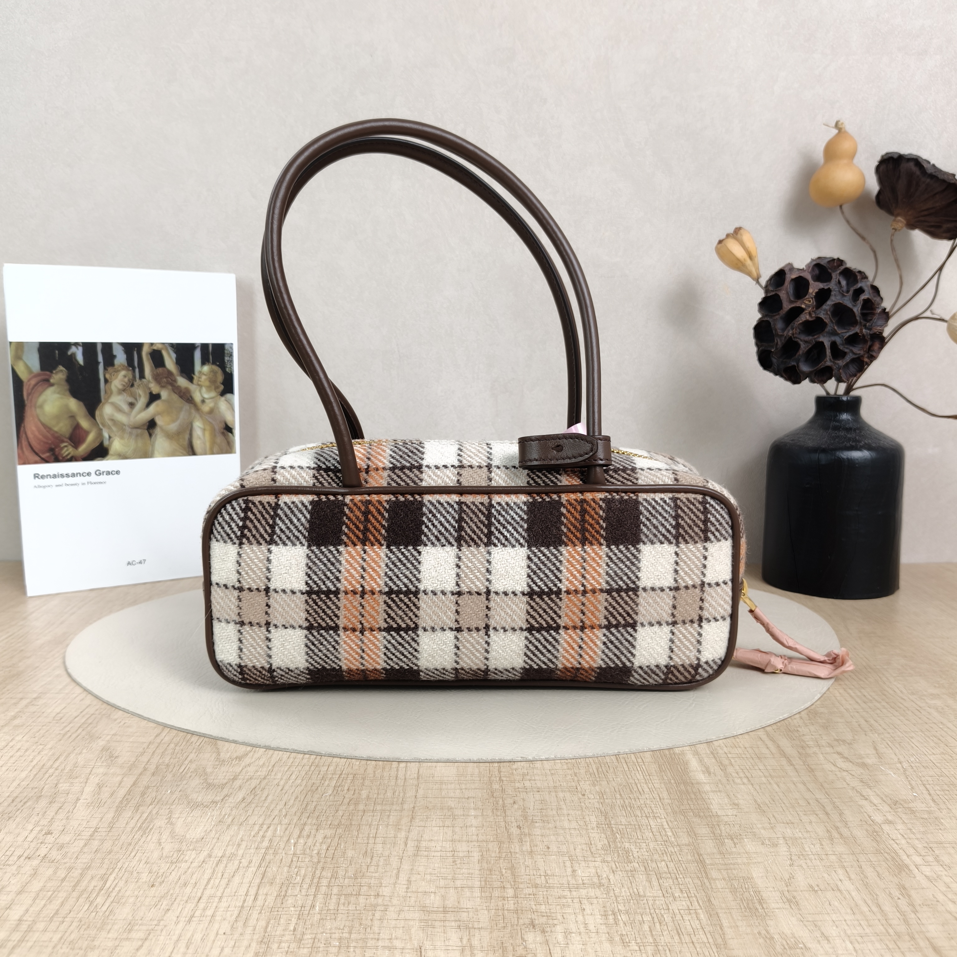 Miumiu Top Handle Bag Arcadie Collection Bowling Bag Colorblock Large 27 × 9 × 12 cm — cover view 2 of 6