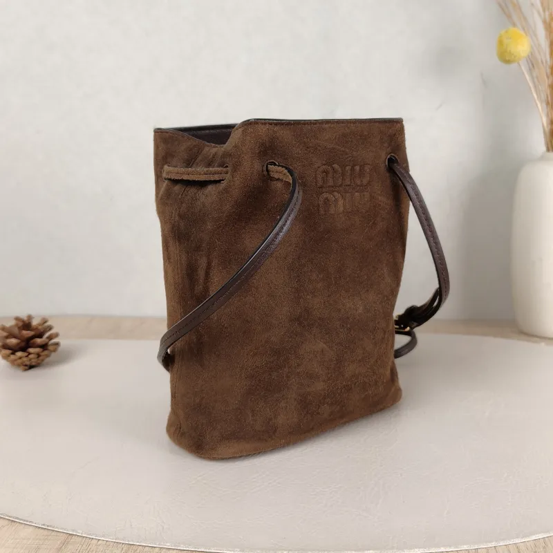 Miumiu Crossbody Bag logo Suede One Size 15 × 7 × 17 cm — cover view 4 of 5