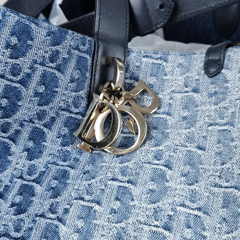 DIOR Top Handle Bag TOUJOURS Blue Large37 × 21 × 27 cm — detail view 7 of 12