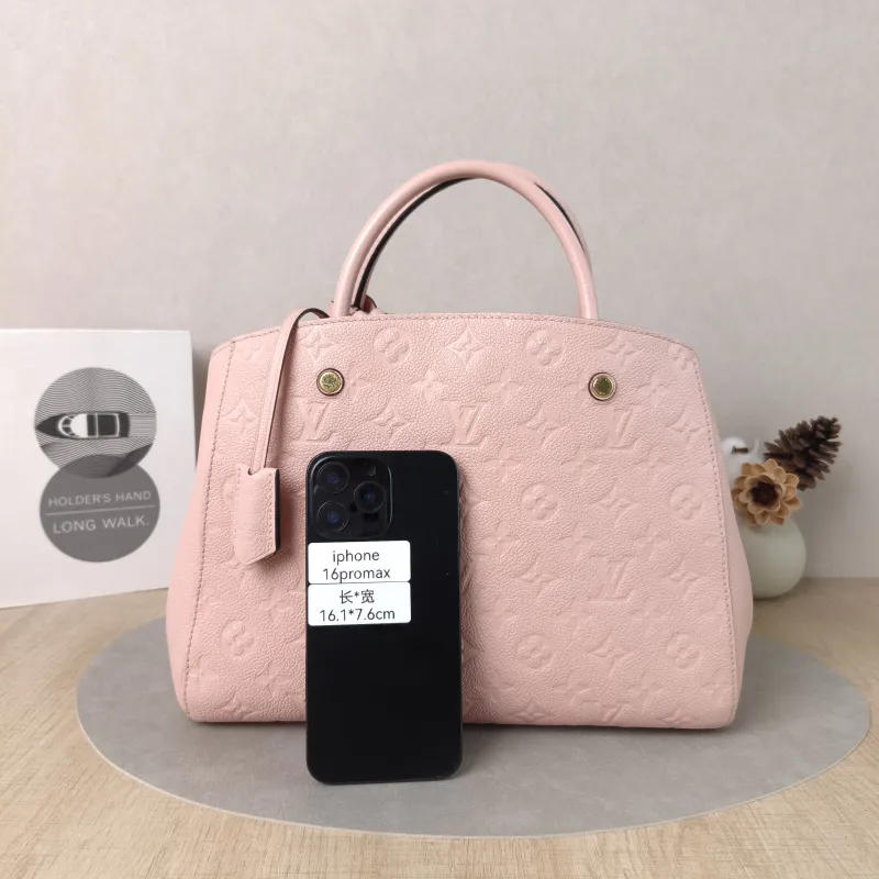 Louis Vuitton Top Handle Bag Montaigne Pink Calfskin BB29 × 13 × 20 cm — cover view 4 of 6
