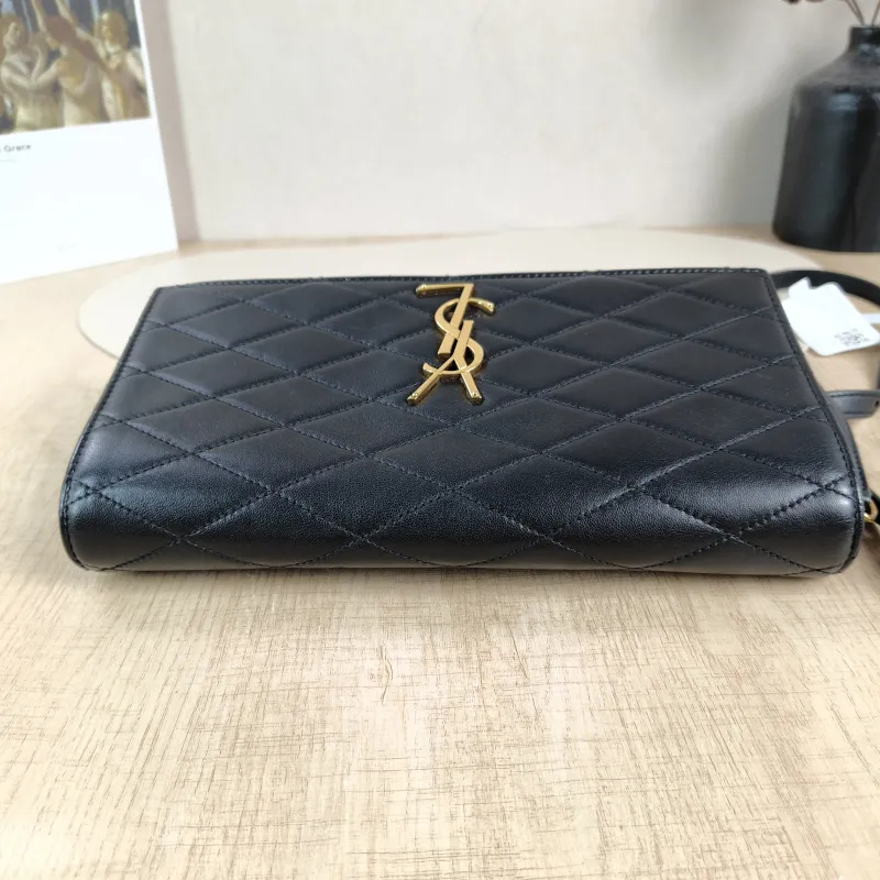 SAINT LAURENT Shoulder Bag Shoulder Crossbody Bag Black with Gold-Tone Hardware Lambskin One Size26 × 4 × 14 cm — detail view 3 of 13