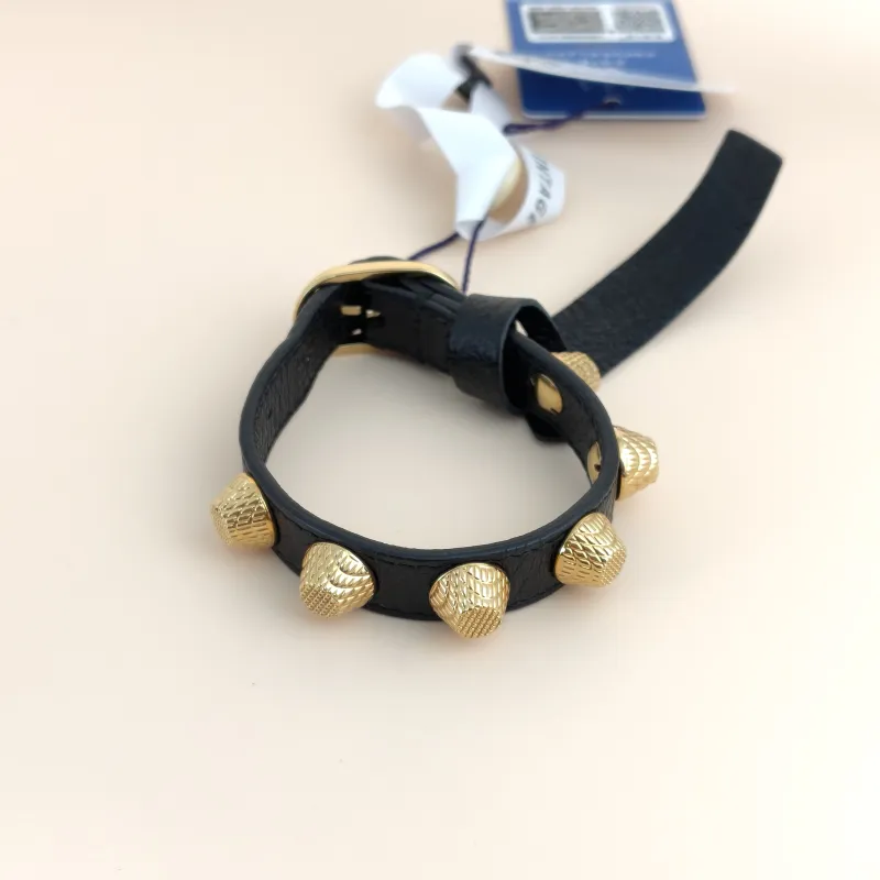 BALENCIAGA Bangle Bangle Black Waxed Leather One Size23cm