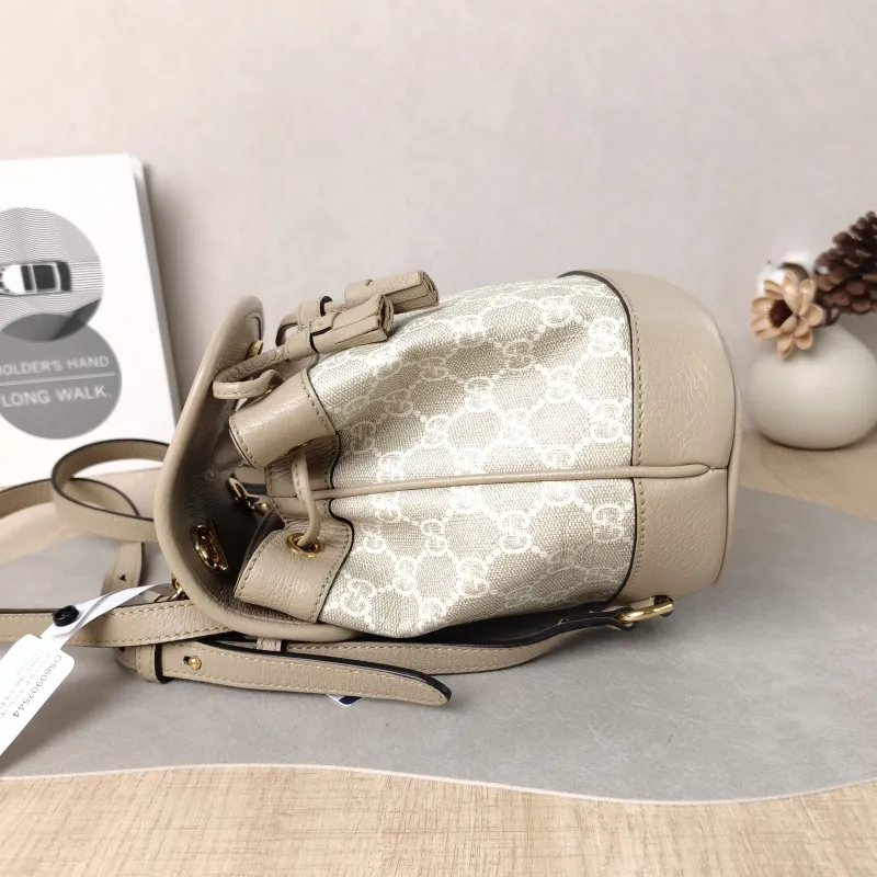 GUCCI Backpack ophidia g Backpack White Monogram PVC Mini 20.5 × 12 × 20 cm — detail view 7 of 12