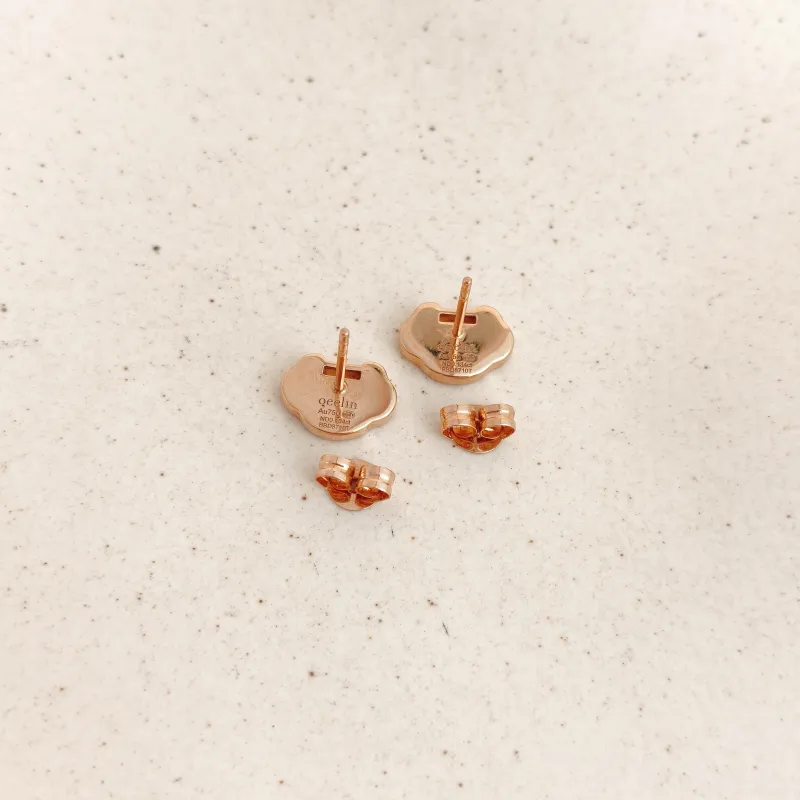 Qeelin Earrings Yu Yi Collection Earrings Red Agate Diamond18KR ose Gold One Size — cover view 3 of 6