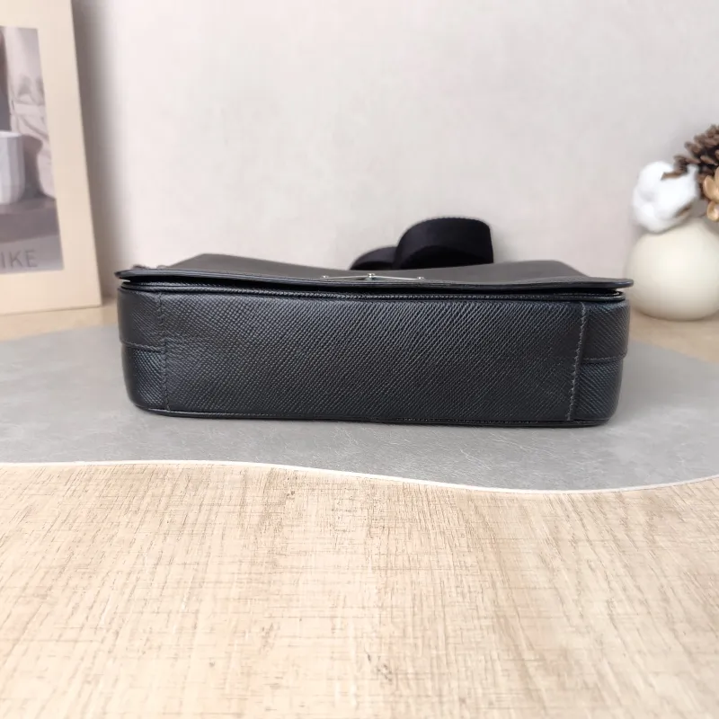 PRADA Shoulder Bag Soft Lux Messenger Bag Black Calfskin One Size 24 × 6 × 18 cm — cover view 2 of 5