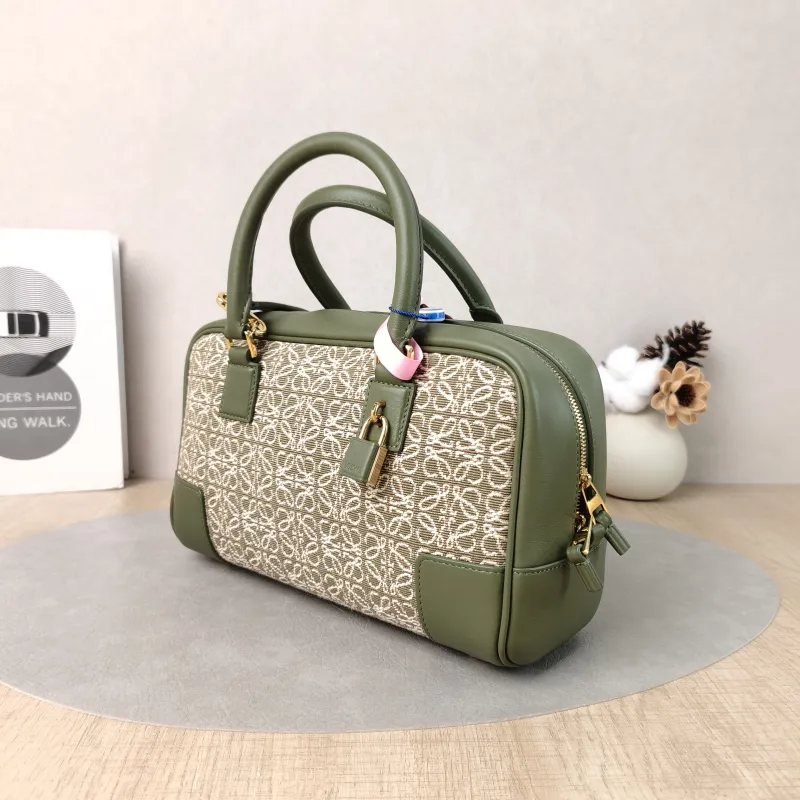 LOEWE Crossbody Bag amazona 23 Green Canvas One Size 24 × 10 × 15 cm — cover view 3 of 6