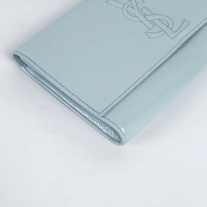 SAINT LAURENT Clutch Clutch Blue Patent Leather One Size28 × 4 × 16 cm — cover view 8 of 10