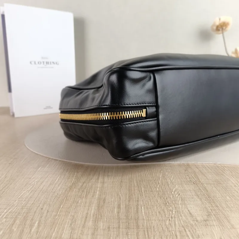 Miumiu Top Handle Bag Beau Black Calfskin Large 34 × 10 × 23 cm — detail view 7 of 12