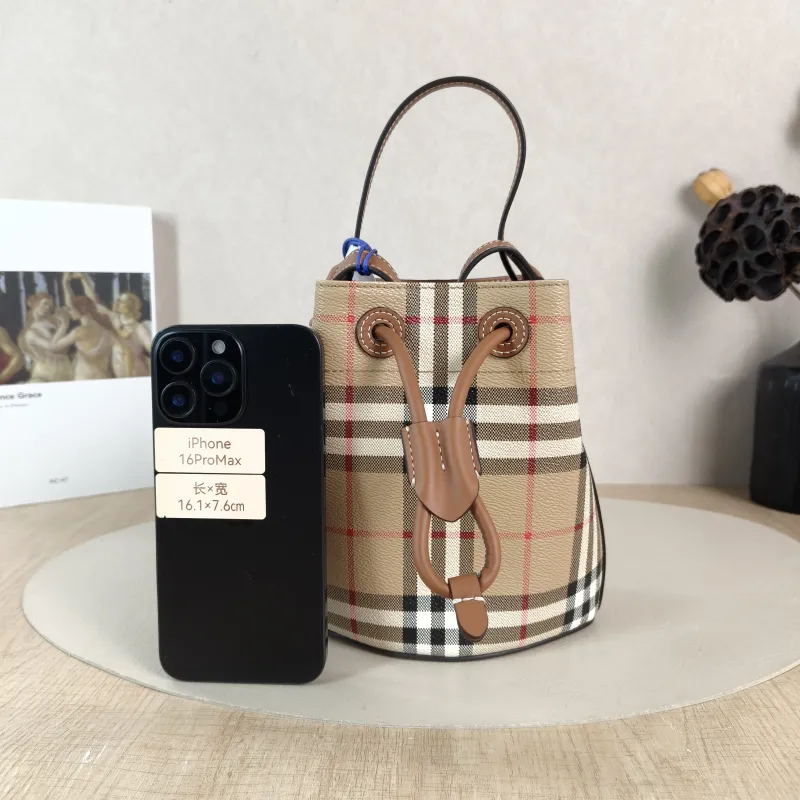 BURBERRY Crossbody Bag Bucket Bag Monogram PVC One Size 17 × 11 × 18 cm — cover view 3 of 6
