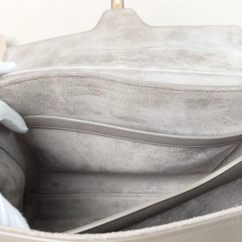 CELINE Shoulder Bag Soft 16Shoulder Bag Grey Calfskin Medium 32 × 15 × 24 cm — detail view 10 of 11