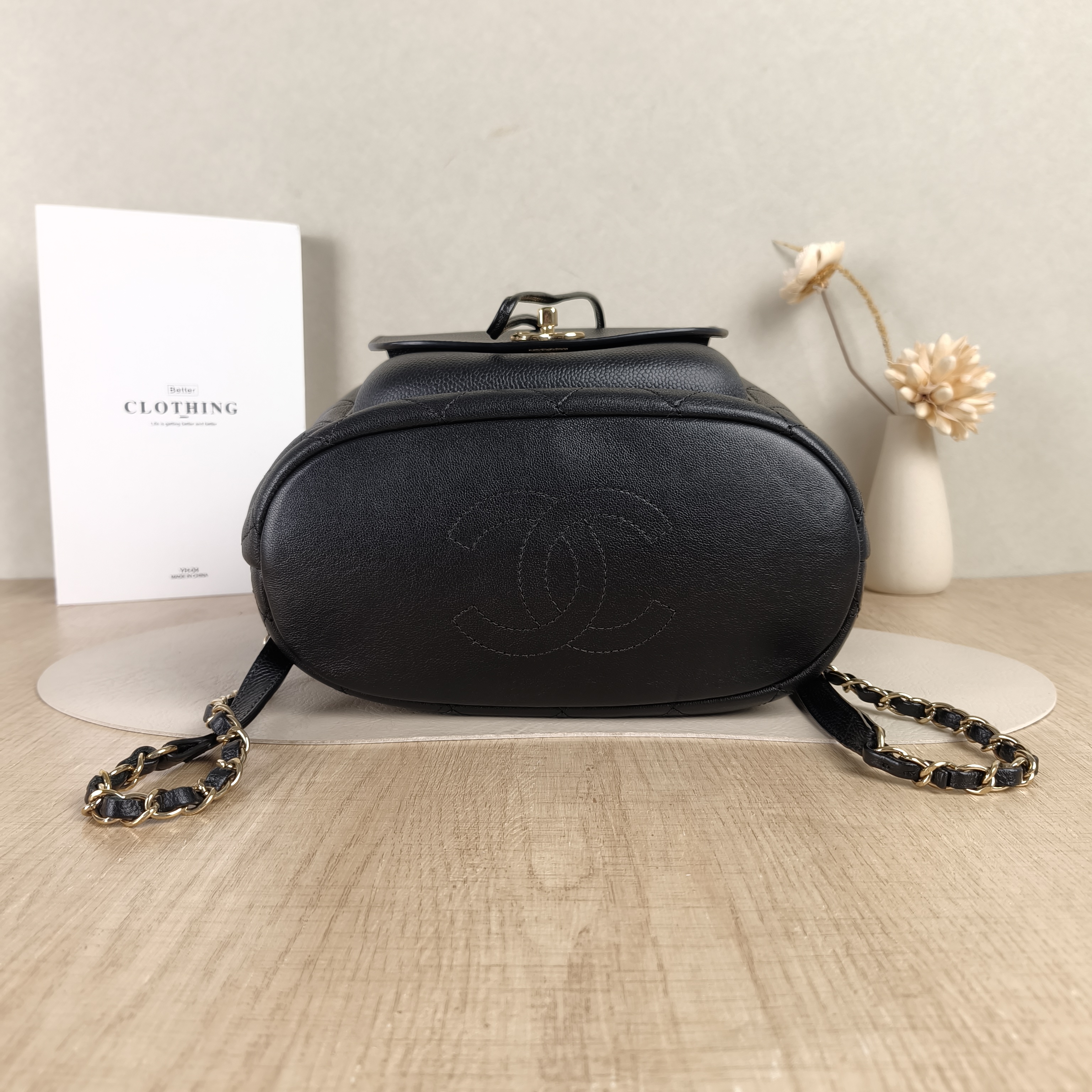 Chanel Backpack Backpack Black Calfskin One Size24 × 13 × 35 cm — cover view 4 of 5