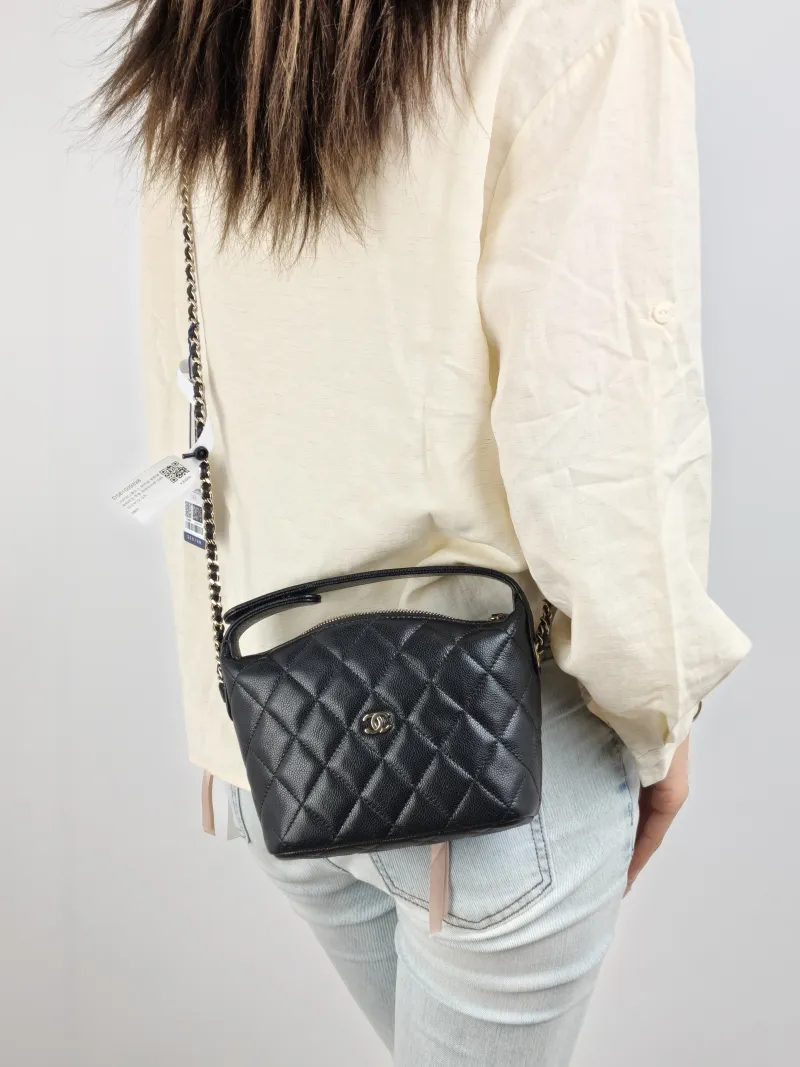 Chanel Crossbody Bag Crossbody Bag Black Grained Calfskin One Size 15.5 × 6 × 12 cm — on-model view 2 of 2