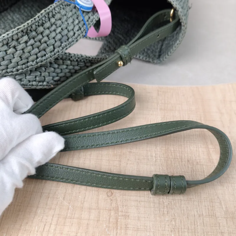 LOEWE Shoulder Bag Tote Bag Green Woven One Size 23 × 10 × 19 cm — detail view 11 of 12
