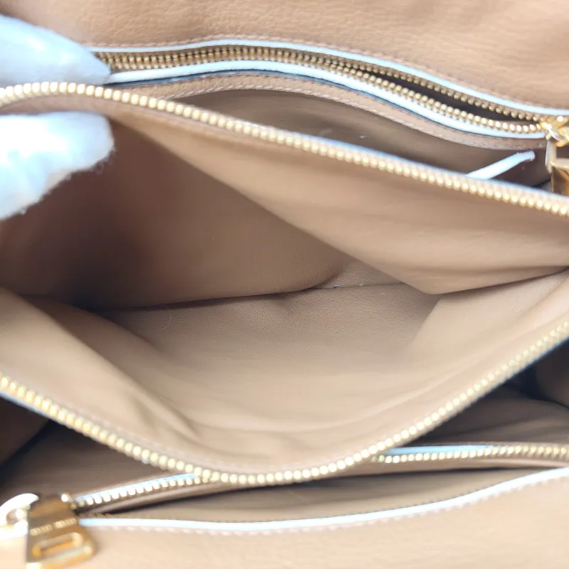 Miumiu Top Handle Bag Top Handle Bag Brown · White Lambskin One Size28 × 14 × 24 cm — detail view 6 of 14