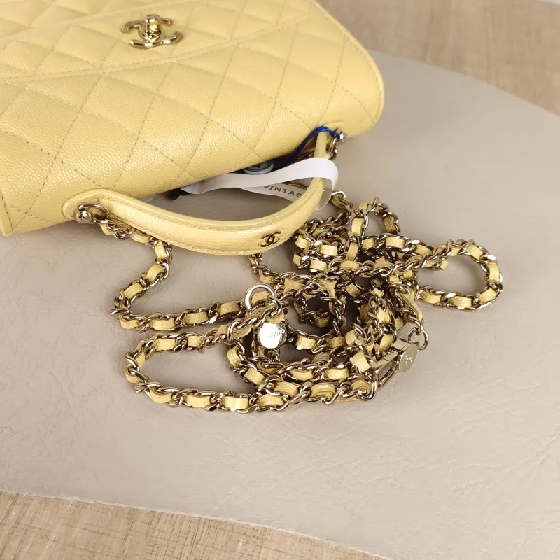 Chanel Backpack Yellow Grained Calfskin One Size 18.2 × 5 × 14 cm — detail view 11 of 11