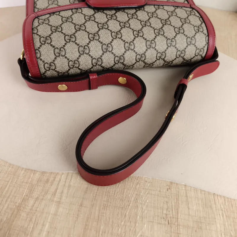 GUCCI Crossbody Bag Horsebit 1955 Horsebit Medium Monogram PVC Medium 25 × 8 × 18 cm — detail view 10 of 12