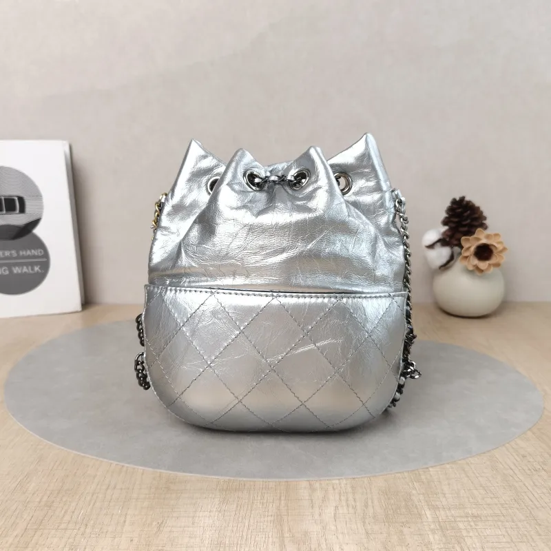 Chanel Crossbody Bag Gabrielle Collection Bucket Bag Silver Calfskin 20 × 6.5 × 22 cm — cover view 5 of 5
