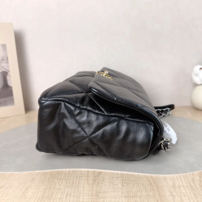 Chanel Crossbody Bag 19Bag Black SL ambskin Medium 30 × 10 × 20 cm — detail view 11 of 14