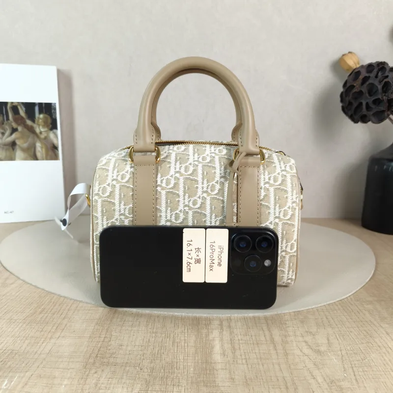 DIOR Shoulder Bag Groove 20 Top Handle Bag Beige Canvas Small 20.5 × 12 × 13.5 cm — cover view 5 of 6
