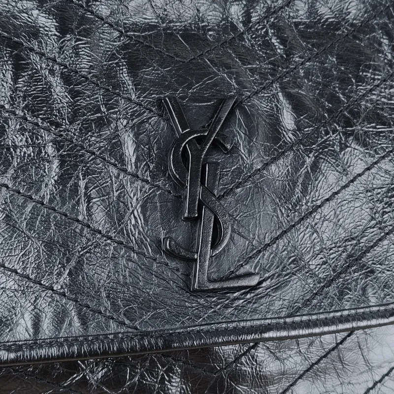 SAINT LAURENT Crossbody Bag Niki D Waxed Leather Calfskin Medium 28 × 8.5 × 20 cm — detail view 11 of 13