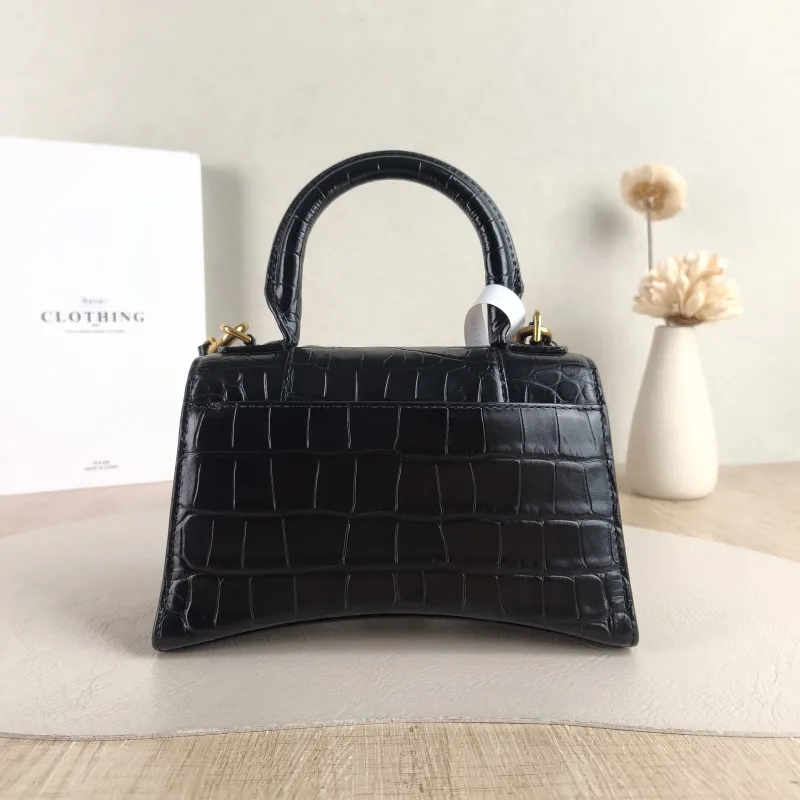 BALENCIAGA Crossbody Bag Hourglass Hourglass Bag Black Calfskin XS 19 × 8 × 13 cm — cover view 5 of 5