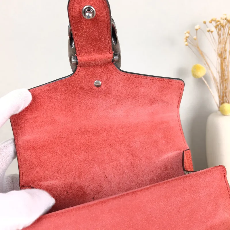 GUCCI Crossbody Bag Dionysus Monogram Red PVC Mini 20 × 5 × 15.5 cm — detail view 13 of 13