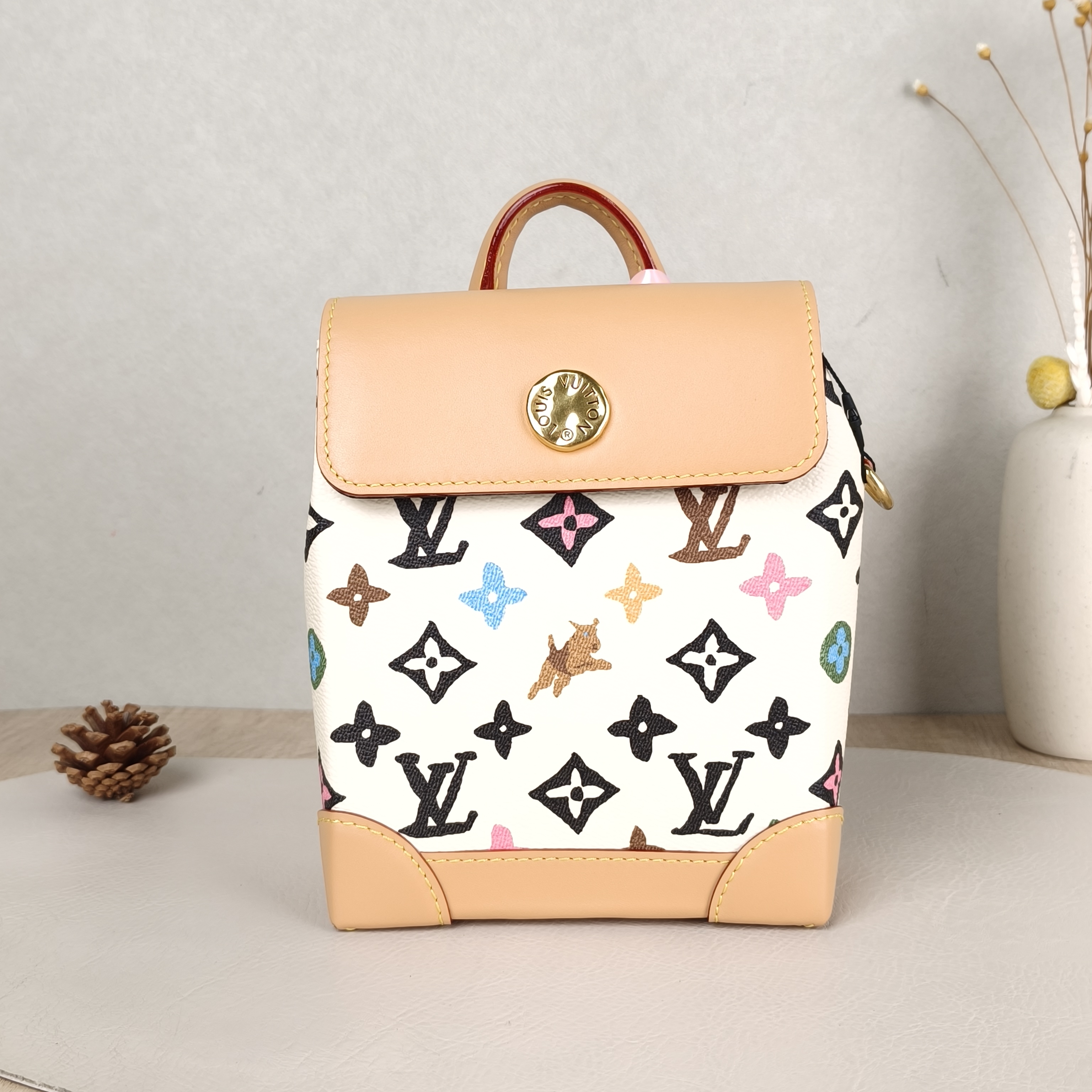 Louis Vuitton Crossbody Bag Nano Steamer Shoulder Bag Tyler Yellow PV Cnano15 × 7 × 18 cm
