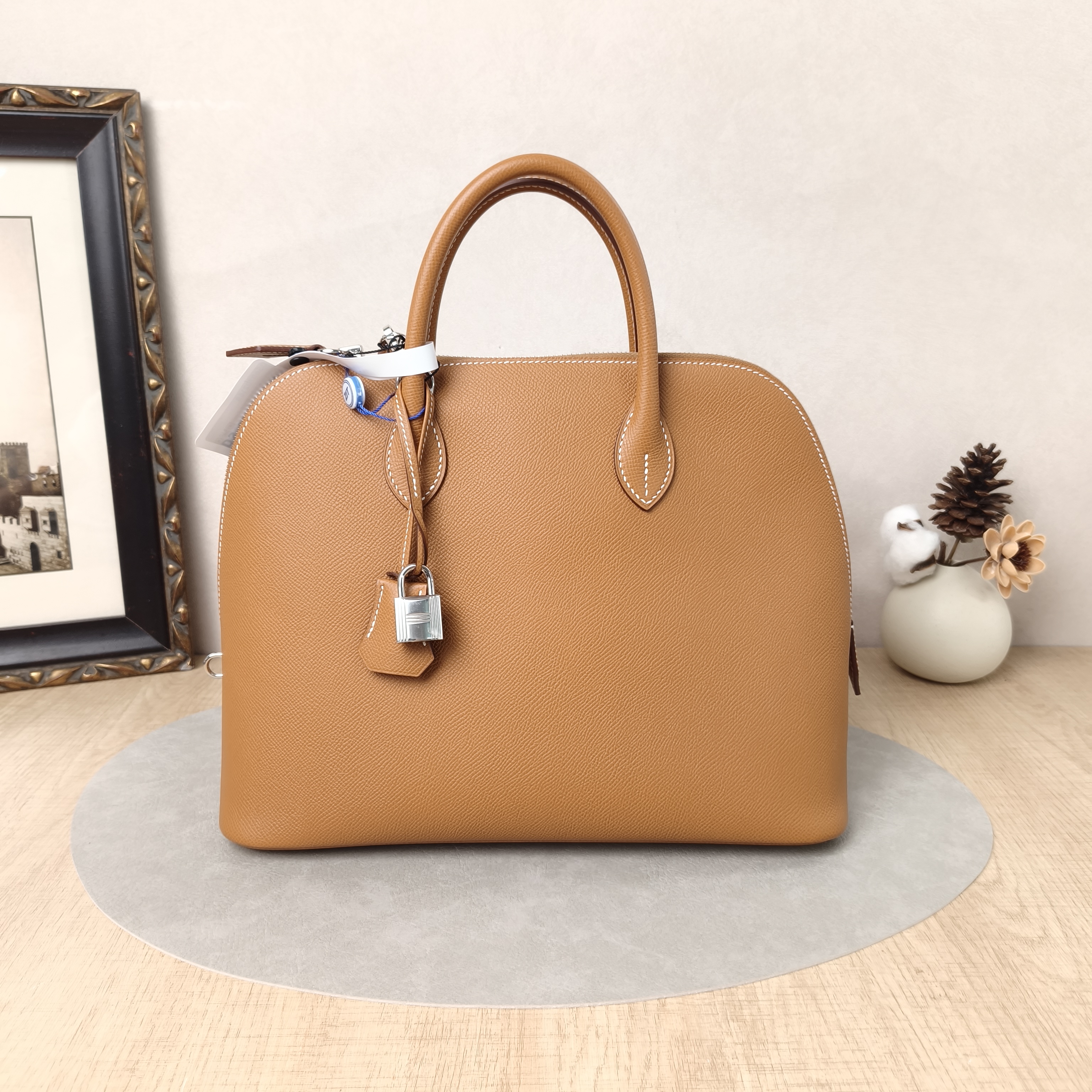 Hermès Crossbody Bag Bolide 1923 Top Handle Bag37 Brown Epsom Embossed Calfskin Medium31 × 12 × 25 cm