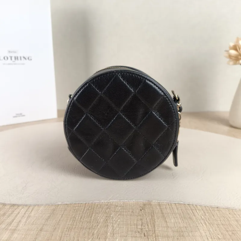 Chanel Crossbody Bag Crossbody Bag Black Waxed Leather One Size12 × 5 × 12 cm — cover view 5 of 5