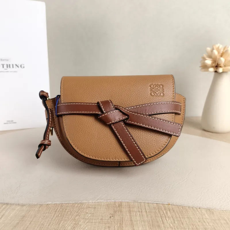 LOEWE Crossbody Bag Gate Caramel Calfskin Mini 15 × 8 × 12.5 cm
