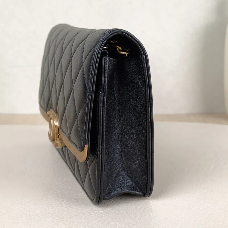 Chanel Crossbody Bag Classic Flap WOC CF WOCWOC Bag Black Lambskinmini19.2 × 3.5 × 12.3 cm — detail view 8 of 12