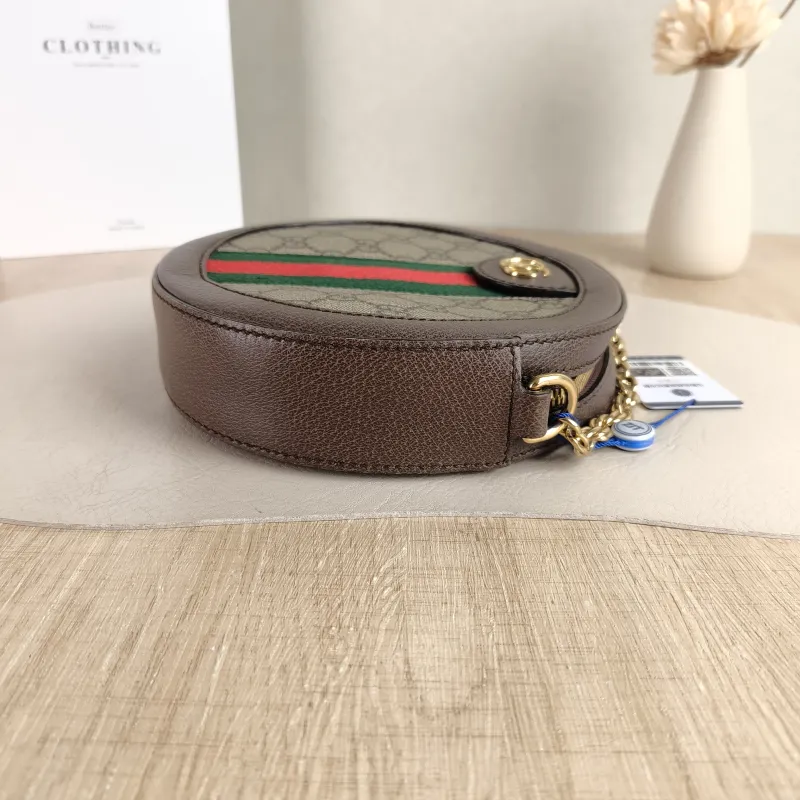 GUCCI Crossbody Bag Ophidia GG Round Bag Monogram PVC Mini 18 × 4.5 × 18 cm — detail view 8 of 10