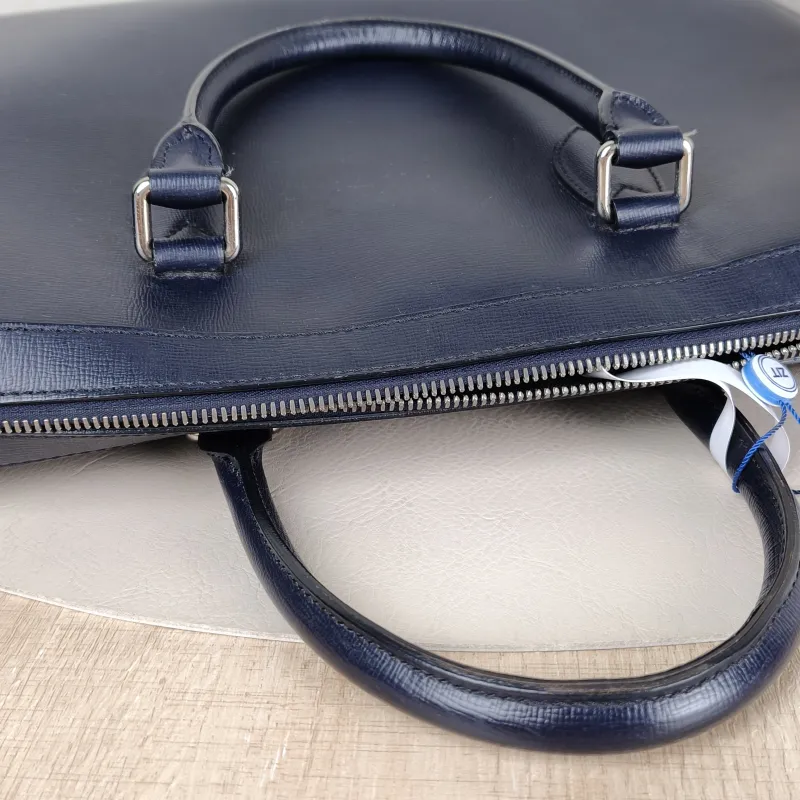 BURBERRY Top Handle Bag Shoulder Bag Blue Calfskin One Size 37 × 7 × 27 cm — detail view 10 of 12
