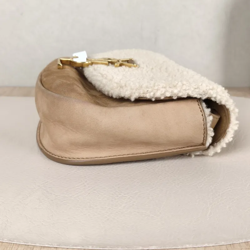SAINT LAURENT Shoulder Bag Kaia Brown Suede · 17 × 6 × 16 cm — detail view 10 of 11