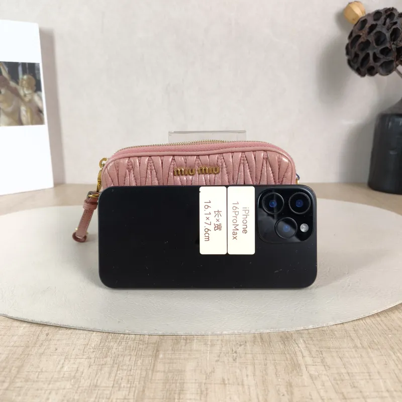 Miumiu Shoulder Bag Camera Bag Pink Lambskin 16 × 4 × 9 cm — cover view 3 of 5