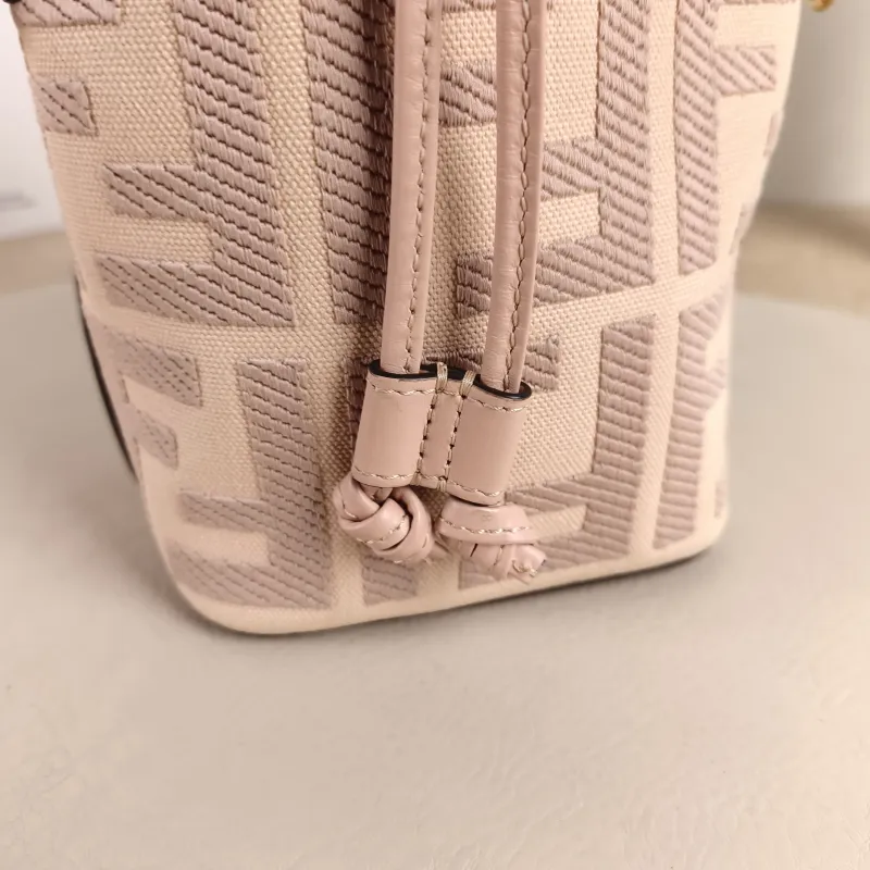 FENDI Crossbody Bag Mon Tresor Bucket Bag Pink Canvas Mini 12 × 10 × 18 cm — detail view 7 of 10