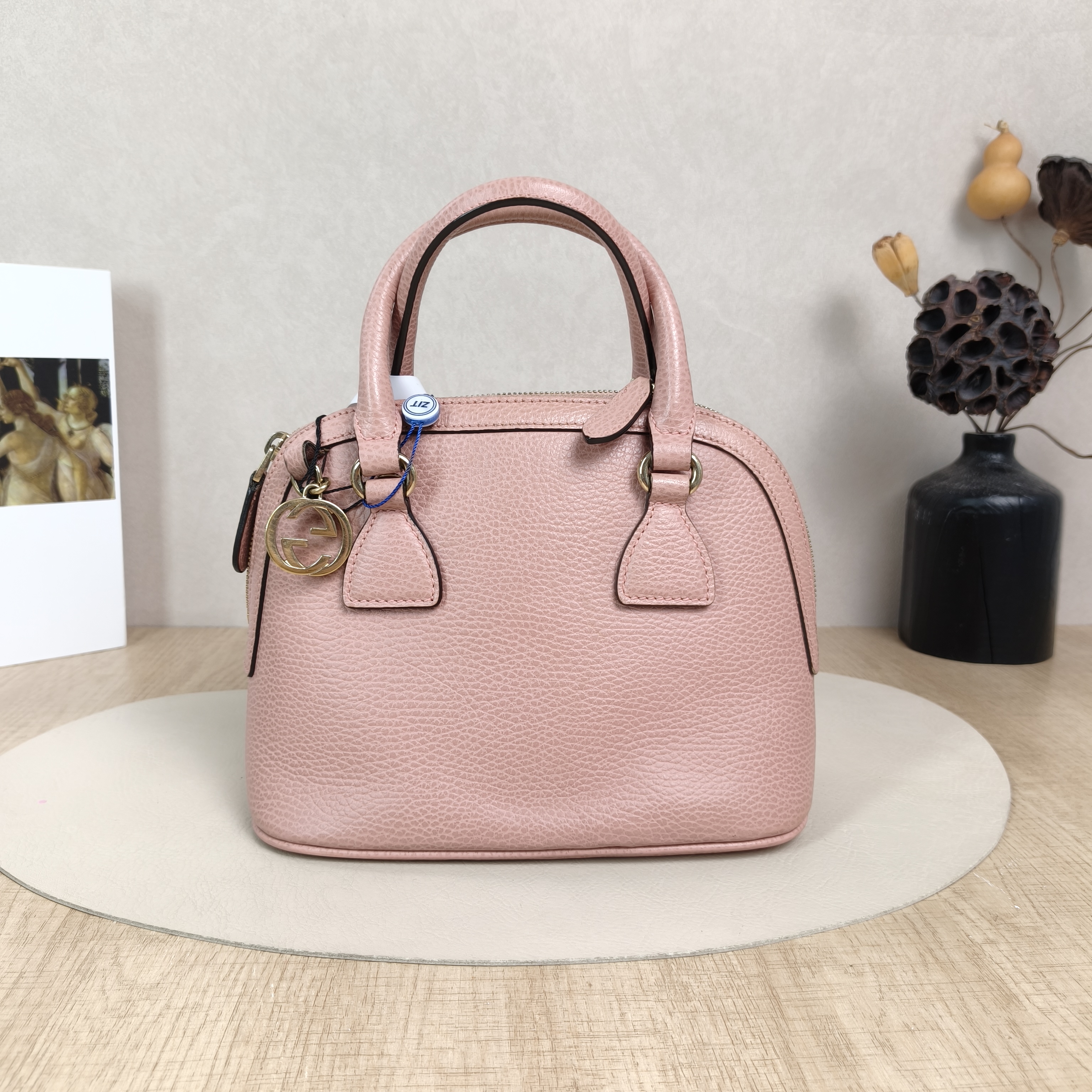 GUCCI Crossbody Bag Crossbody Bag Pink Calfskin One Size24 × 12 × 18 cm
