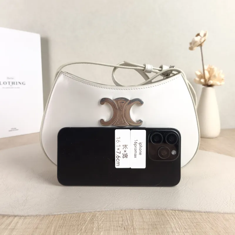 CELINE Shoulder Bag tilly White Calfskin Medium 22 × 4 × 13.5 cm — cover view 2 of 5