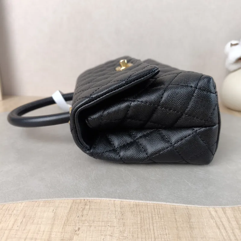 Chanel Top Handle Bag Coco Handle​ Black Grained Calfskin Small 24 × 10 × 14 cm 25 — detail view 4 of 14