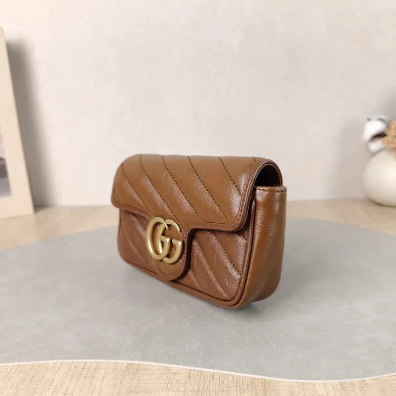 GUCCI Crossbody Bag GG Marmont Mini Marmont Mini Caramel Calfskin Mini 16.5 × 4.5 × 9.5 cm — cover view 5 of 5
